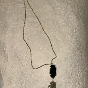 Kendra Scott Black and Gold Pendant Necklace